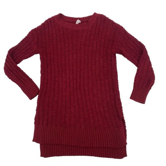 Zenana Premium Chunky Cable Knit Sweater Maroon Wine Jumper Womens Size M - Picture 1 of 8